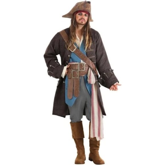 vintage Disney Pirates Of The Caribbean Jack Sparrow Halloween Costume Gasparill - Picture 2 of 8